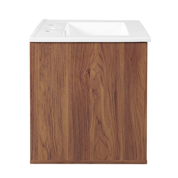 Modway Furniture Transmit 24" Bathroom Vanity, Walnut White