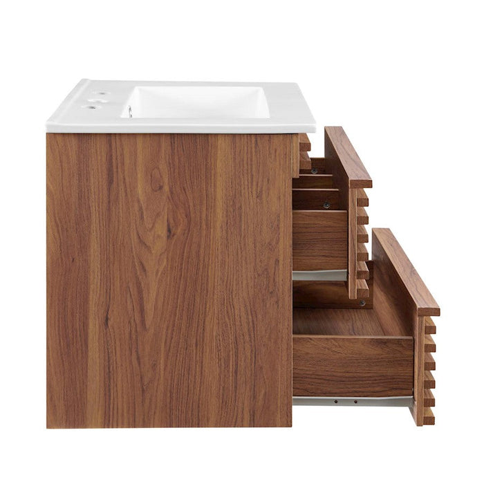 Modway Furniture Render 24" Bathroom Vanity, Walnut White