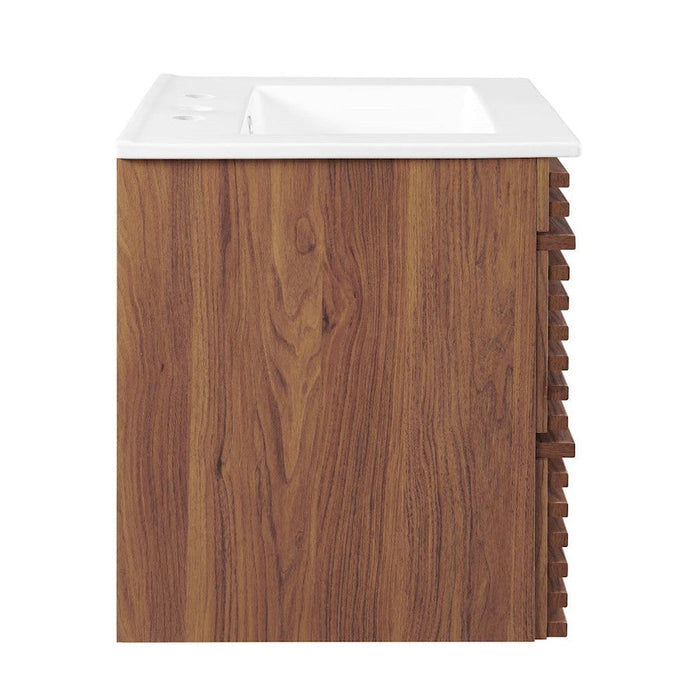 Modway Furniture Render 24" Bathroom Vanity, Walnut White