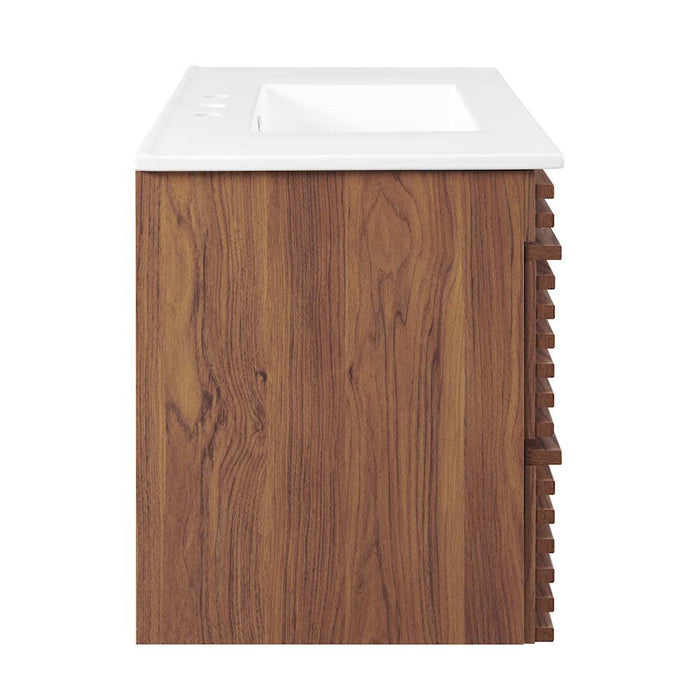 Modway Furniture Render 36" Bathroom Vanity, Walnut White