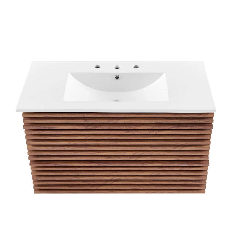 Modway Furniture Render 36" Bathroom Vanity, Walnut White