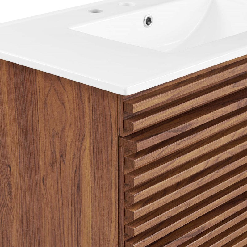 Modway Furniture Render 36" Bathroom Vanity, Walnut White