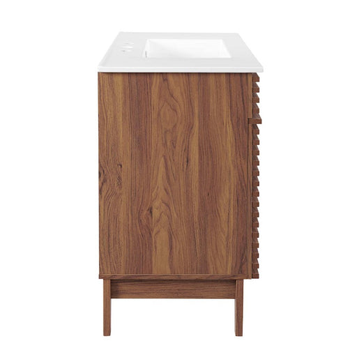 Modway Furniture Render 36" Bath Vanity, Walnut White