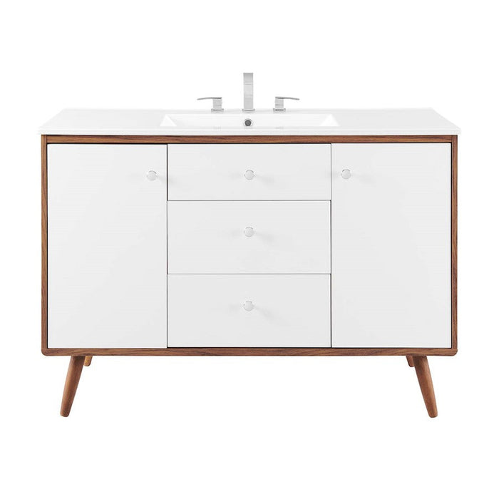 Modway Furniture Transmit 48" Single Sink Vanity, Walnut WH