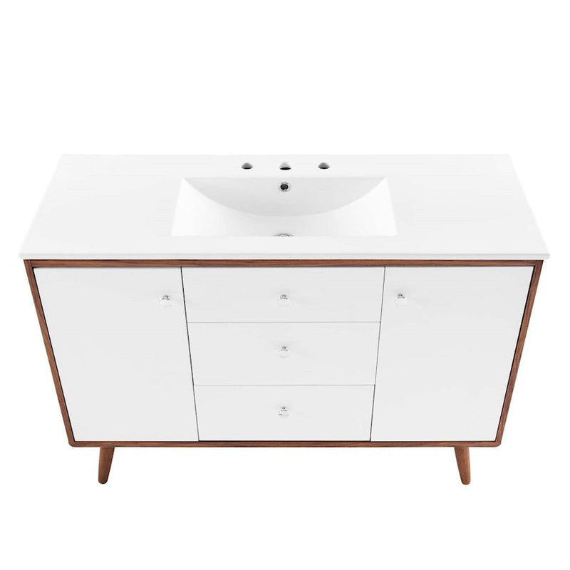 Modway Furniture Transmit 48" Single Sink Vanity, Walnut WH