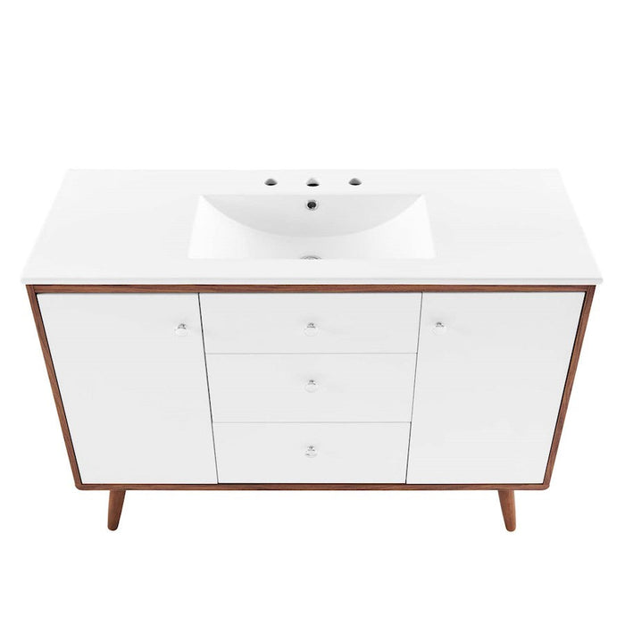 Modway Furniture Transmit 48" Single Sink Vanity, Walnut WH