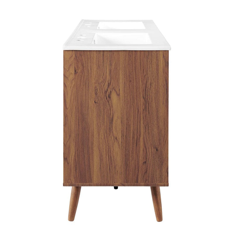 Modway Furniture Transmit 48" Double Sink Vanity, Walnut WH