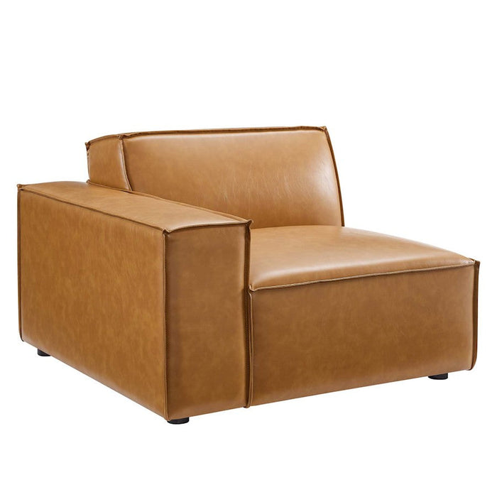 Modway Furniture Restore Right-Arm Vegan Leather Sofa Chair, Tan - EEI-4492-TAN