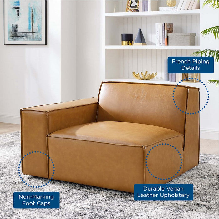 Modway Furniture Restore Vegan Leather Sofa Chair, Tan