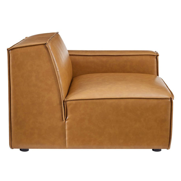 Modway Furniture Restore Vegan Leather Sofa Chair, Tan