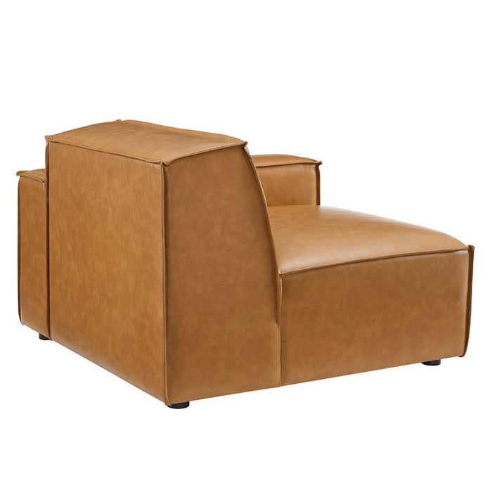 Modway Furniture Restore Vegan Leather Sofa Chair, Tan