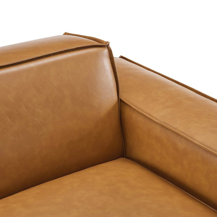 Modway Furniture Restore Vegan Leather Sofa Chair, Tan