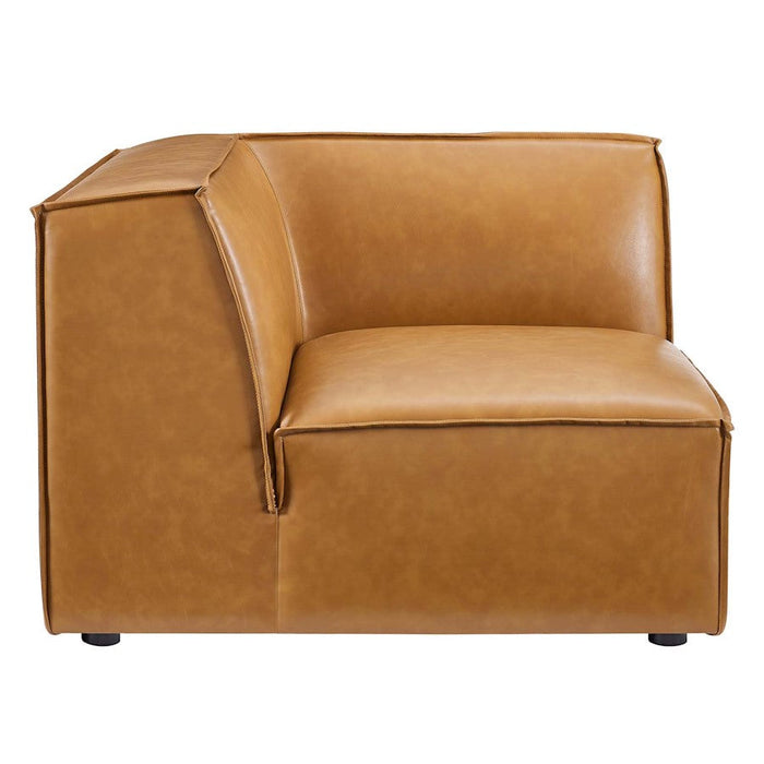 Modway Furniture Restore Vegan Leather Sofa Corner Chair, Tan