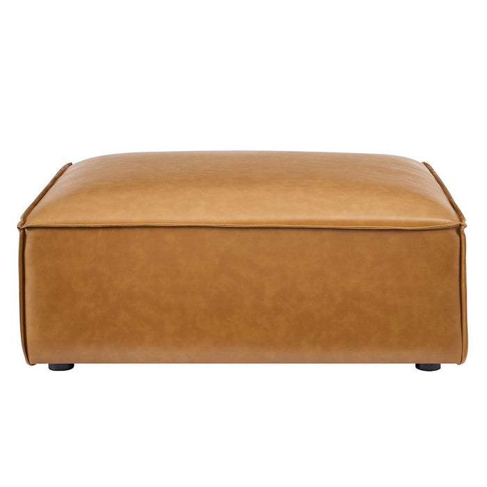 Modway Furniture Restore Vegan Leather Ottoman, Tan