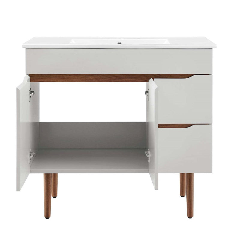 Modway Furniture Harvest 36" Bathroom Vanity, Gray White