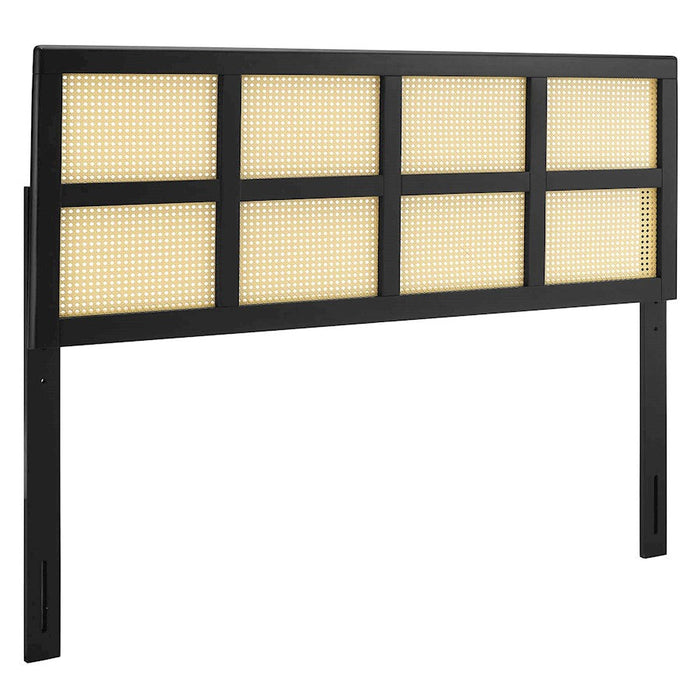 Modway Furniture Luana Cane Queen Headboard, Black - MOD-6198-BLK