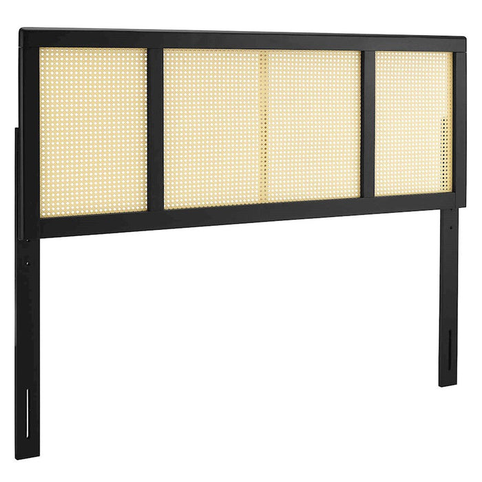 Modway Furniture Delmare Cane Full Headboard, Black - MOD-6200-BLK