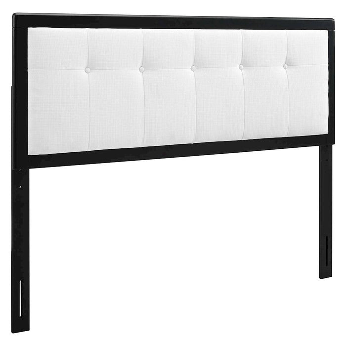 Modway Furniture Draper Queen Fabric/Wood Headboard, Black WH - MOD-6226-BLK-WHI