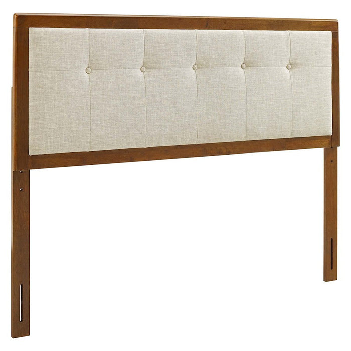 Modway Furniture Draper Queen Fab/Wood Headboard, Walnut BG - MOD-6226-WAL-BEI