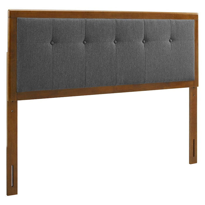 Modway Furniture Draper Queen Headboard, Walnut Charcoal - MOD-6226-WAL-CHA