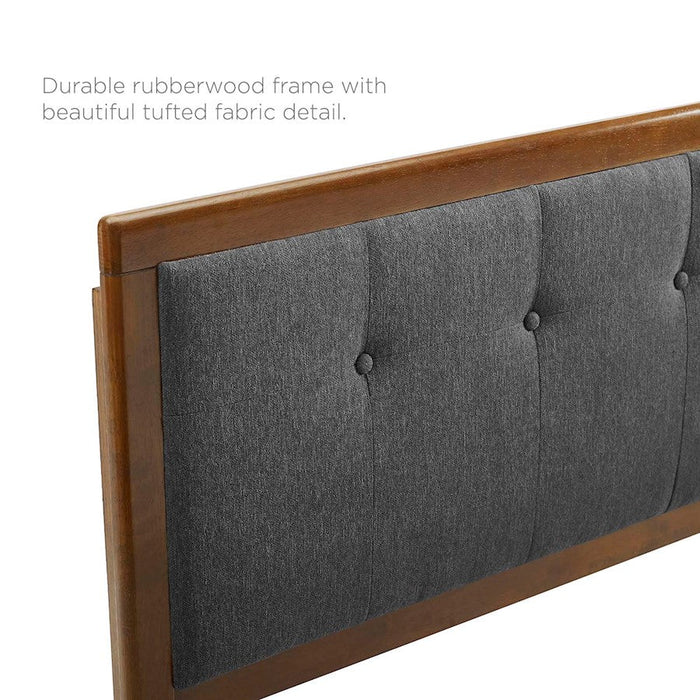 Modway Furniture Draper 78" Headboard, Walnut Charcoal