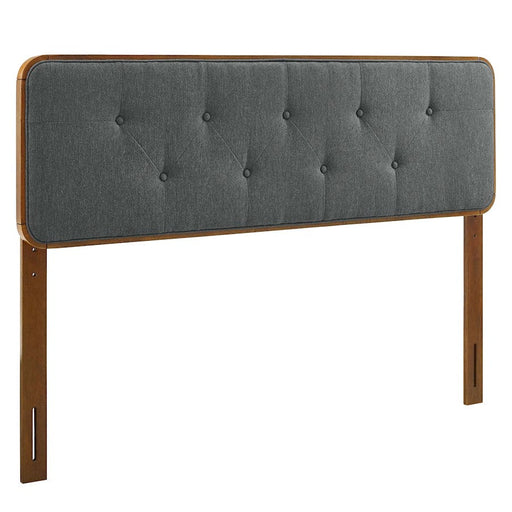 Modway Furniture Collins 79" Headboard, Walnut Charcoal - MOD-6235-WAL-CHA