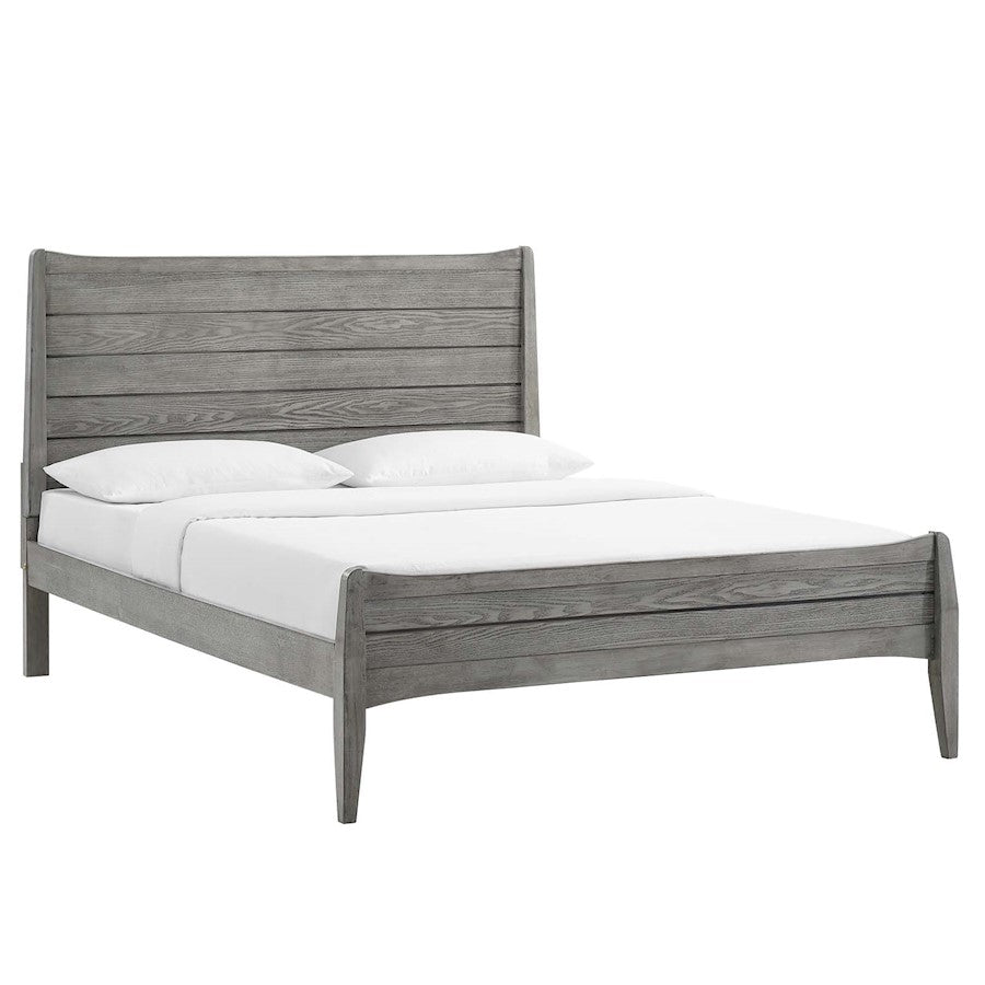 Modway Furniture Georgia Queen Wood Platform Bed, Gray - MOD-6238-GRY