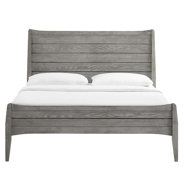 Modway Furniture Georgia Queen Wood Platform Bed, Gray