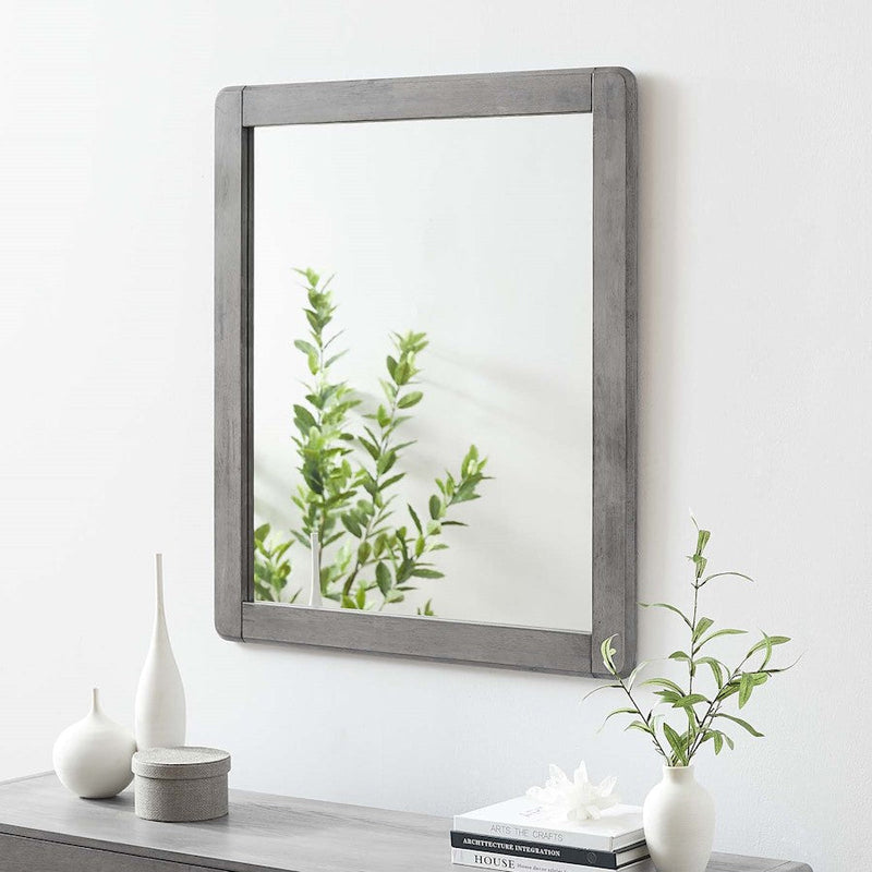 Modway Furniture Georgia Wood Mirror, Gray