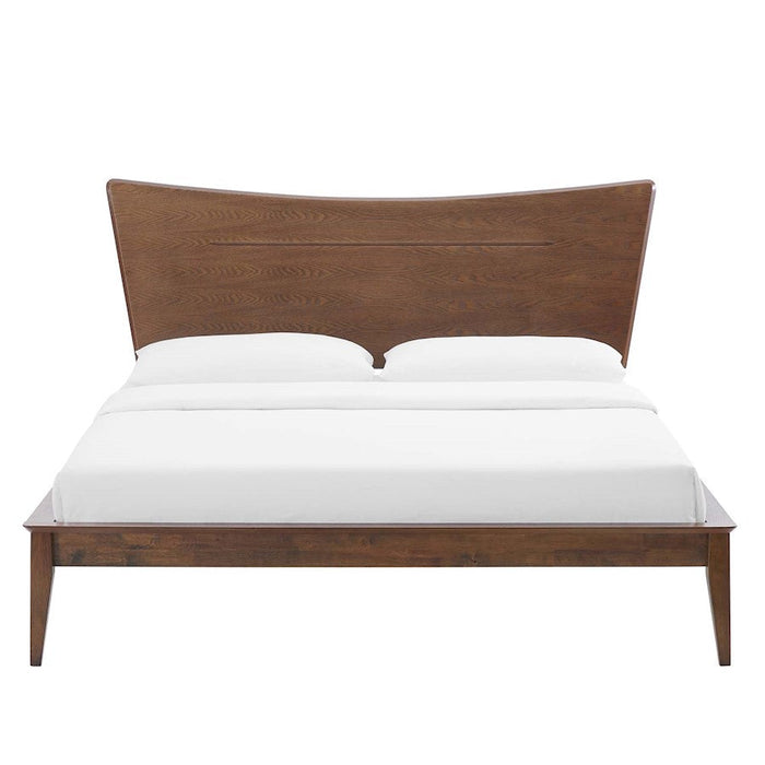 Modway Furniture Astra Full Wood Platform Bed, Walnut