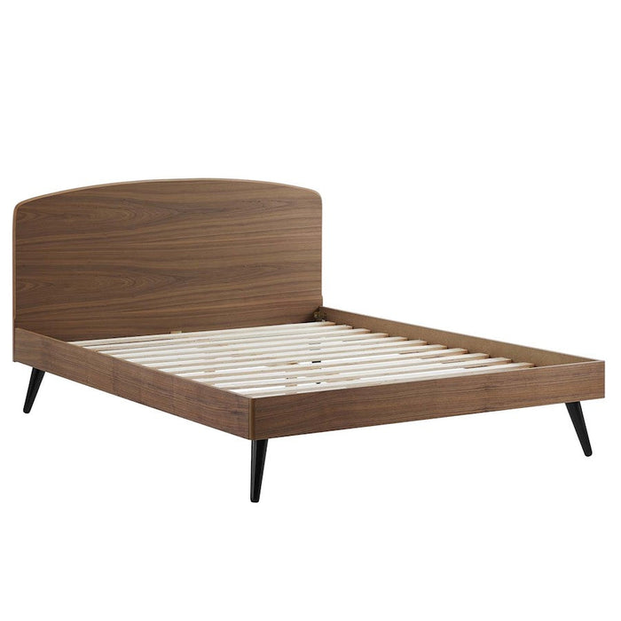 Modway Furniture Bronwen Full Wood Platform Bed, Walnut