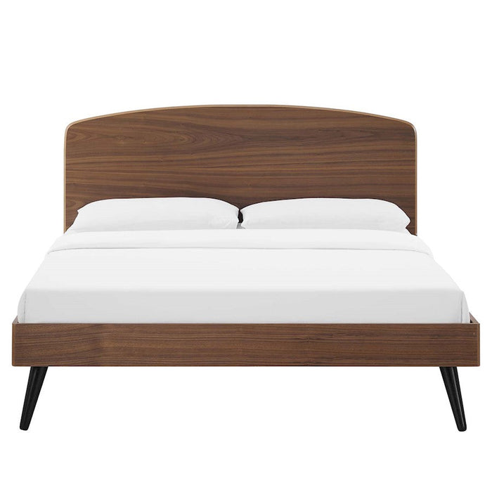 Modway Furniture Bronwen Full Wood Platform Bed, Walnut