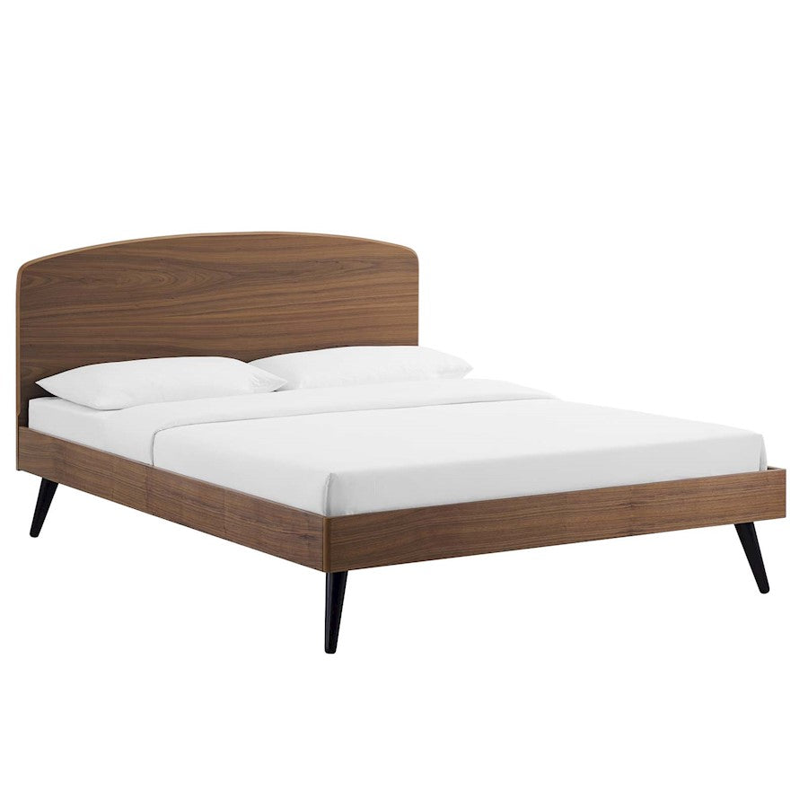 Modway Furniture Bronwen Queen Wood Platform Bed, Walnut - MOD-6254-WAL