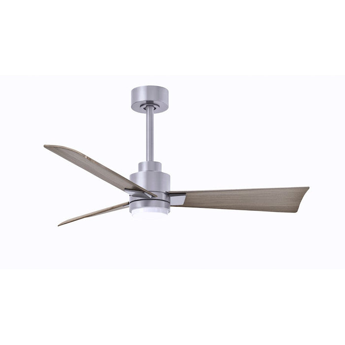 Matthews Fan Alessandra 1 3 Blade 42" Ceiling Fan, Nickel/Ash - AKLK-BN-GA-42