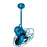 Matthews Fan Co. Bianca Direcional Ceiling Fan, Agua/Metal - BD-LTBLUE-MTL