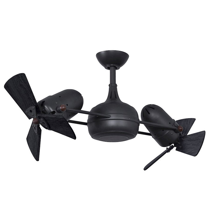 Matthews Fan Dagny Ceiling Fan, Matte Black/Matte Black Wood - DG-BK-WDBK