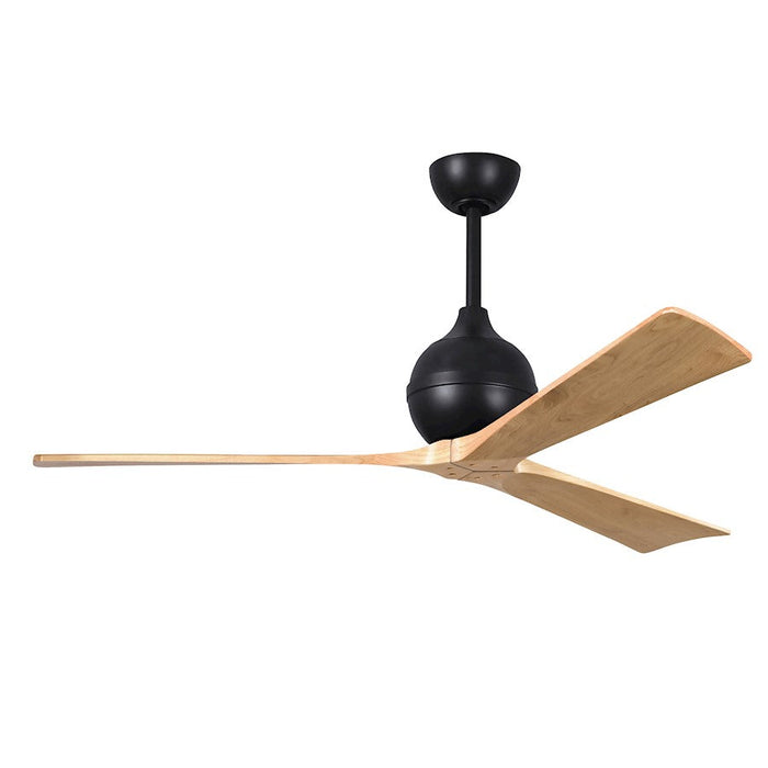 Matthews Fan Irene-3 3 Blade 60" Ceiling Fan, Matte Black/Maple - IR3-BK-LM-60