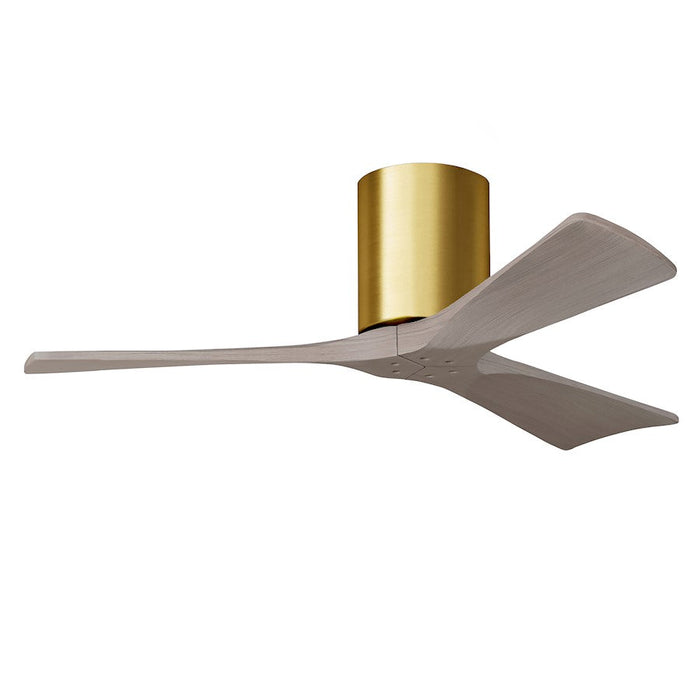 Matthews Fan Irene-3H 3 Blade 42" Ceiling Fan, Brass/Gray Ash - IR3H-BRBR-GA-42