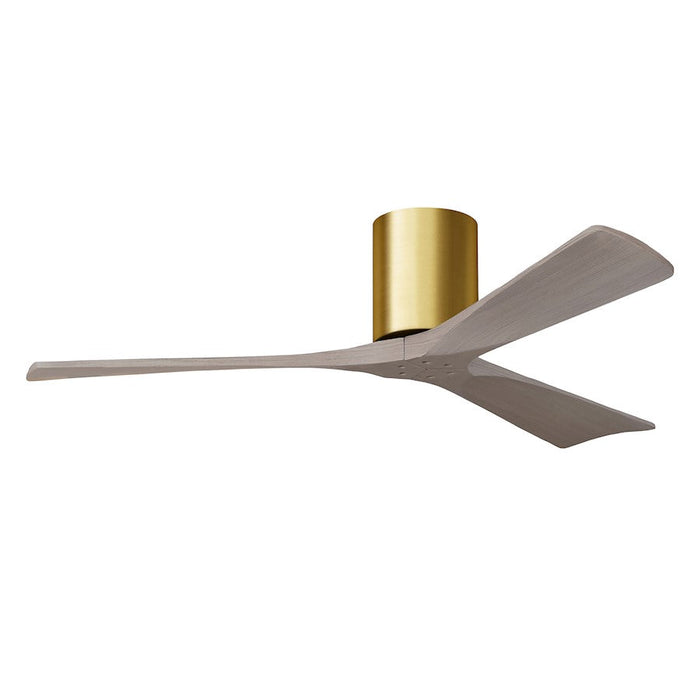 Matthews Fan Irene-3H 3 Blade 52" Ceiling Fan, Brass/Gray Ash - IR3H-BRBR-GA-52