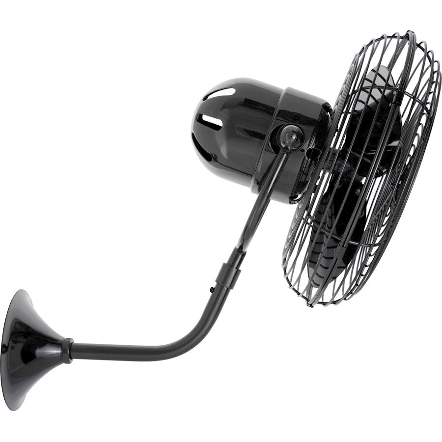 Matthews Fan Co. Michelle Parede Directional Wall Fan, Black/Metal - MP-BKN-MTL