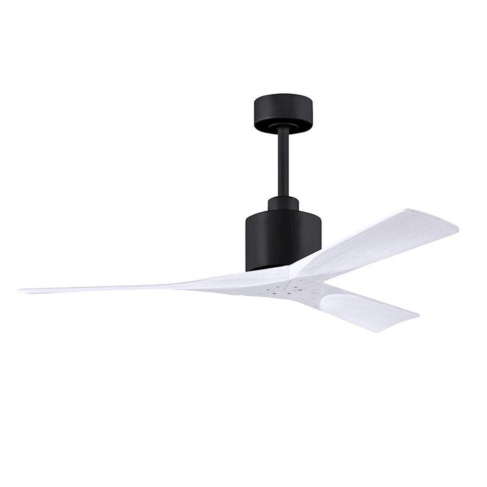 Matthews Fan Co. Nan 52" Ceiling Fan, Matte Black/White Blades - NK-BK-MWH-52