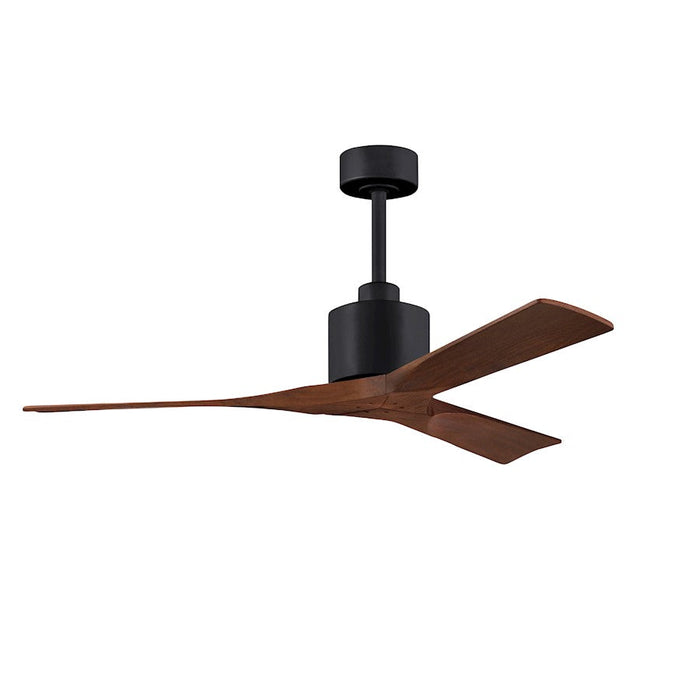 Matthews Fan Co. Nan 52" Ceiling Fan, Matte Black/Walnut Blades - NK-BK-WA-52