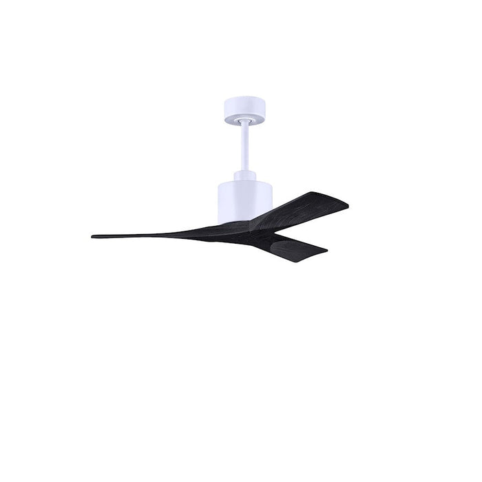 Matthews Fan Co. Nan 42" Ceiling Fan, Matte White/Black Blades - NK-MWH-BK-42