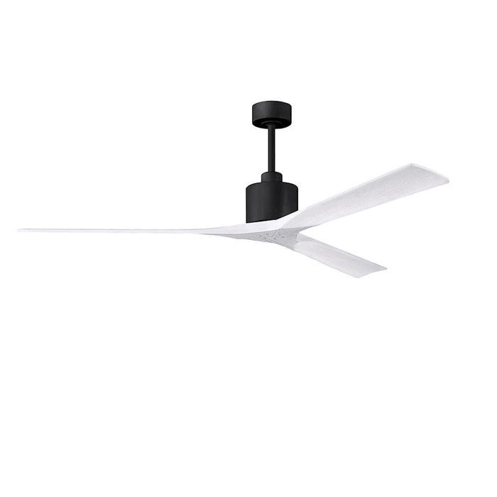 Matthews Fan Co. Nan XL 72" Ceiling Fan, Black/White Blades - NKXL-BK-MWH-72