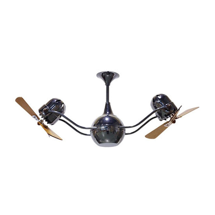 Matthews Fan Company Vent Bettina Rotational Ceiling Fan, Black/Wood