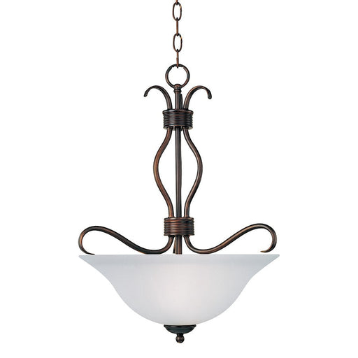 Maxim Lighting Basix 3-Light Invert Bowl Pendant, Bronze/Frosted - 10121FTOI