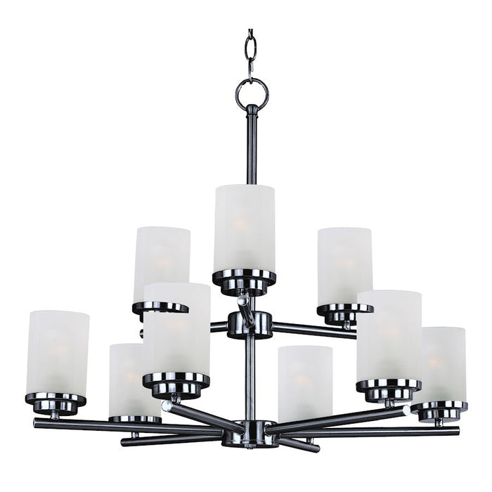 Maxim Lighting Corona 9-Light Chandelier, Black/Frosted - 10206FTBK