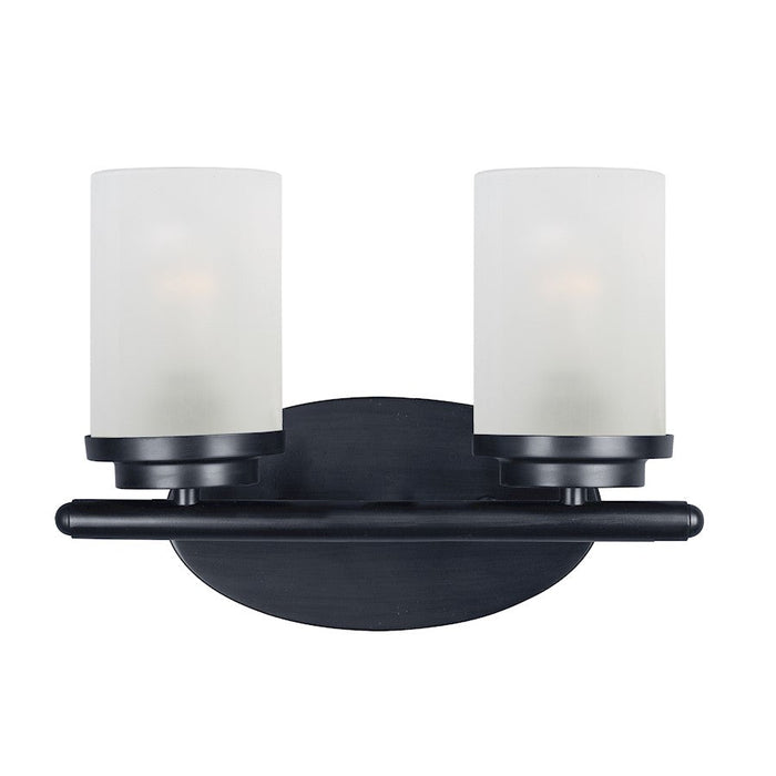 Maxim Lighting Corona 2-Light Bath Vanity, Black/Frosted - 10212FTBK