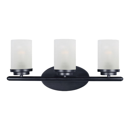 Maxim Lighting Corona 3-Light Bath Vanity, Black/Frosted - 10213FTBK