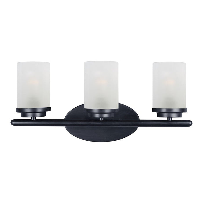 Maxim Lighting Corona 3-Light Bath Vanity, Black/Frosted - 10213FTBK